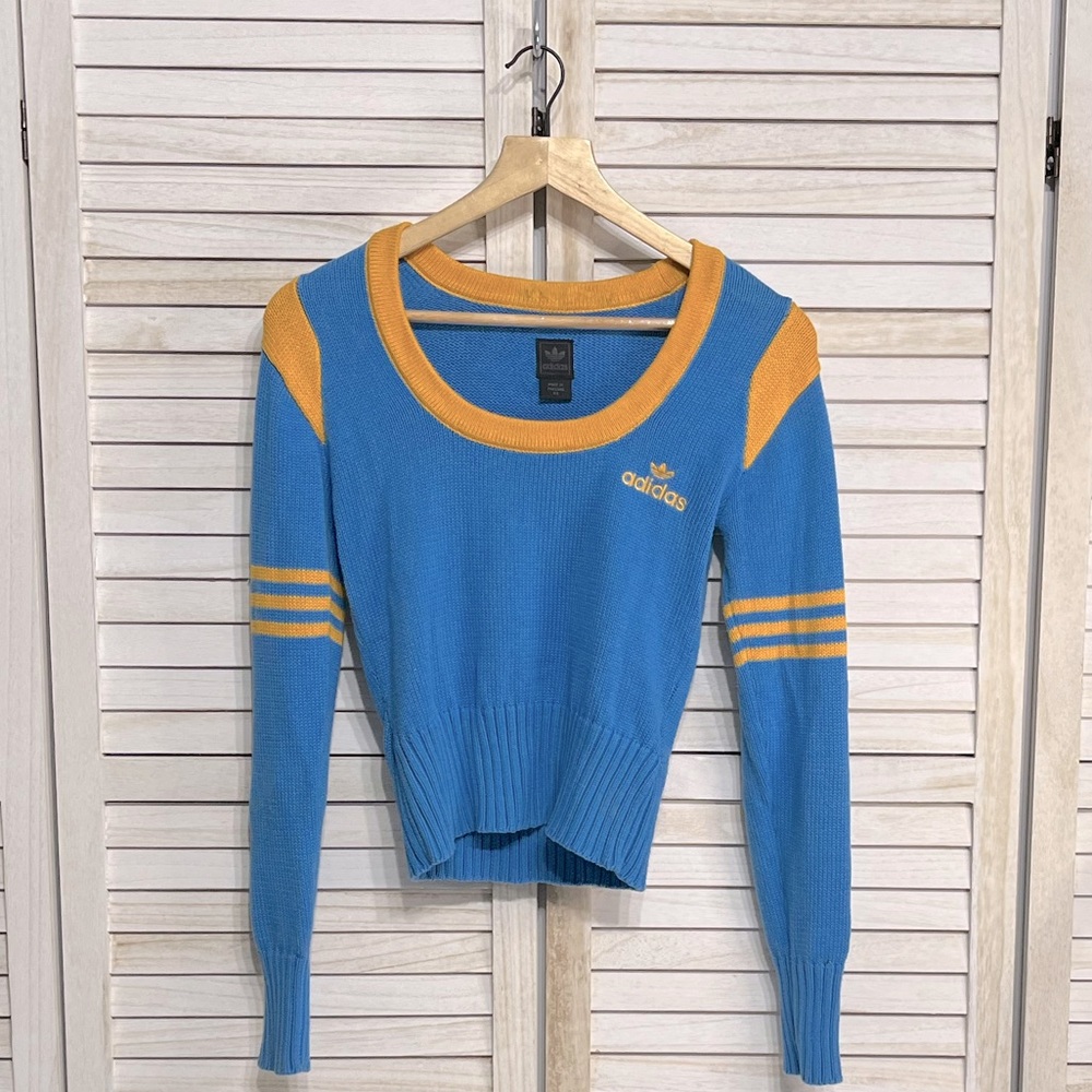 Adidas RARE Varsity Knit Cropped Sweater Size XS
